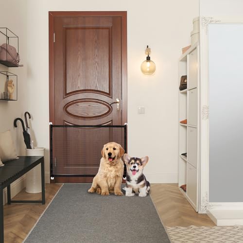 2 Stücke Absperrgitter Hund, Treppenschutzgitter Ohne Bohren, Türgitter Hunde, Türschutzgitter Ausziehbar 110x78cm, Hundeabsperrgitter für Treppen/Türen, Absperrgitter Geeignet für Innen Außenbereich