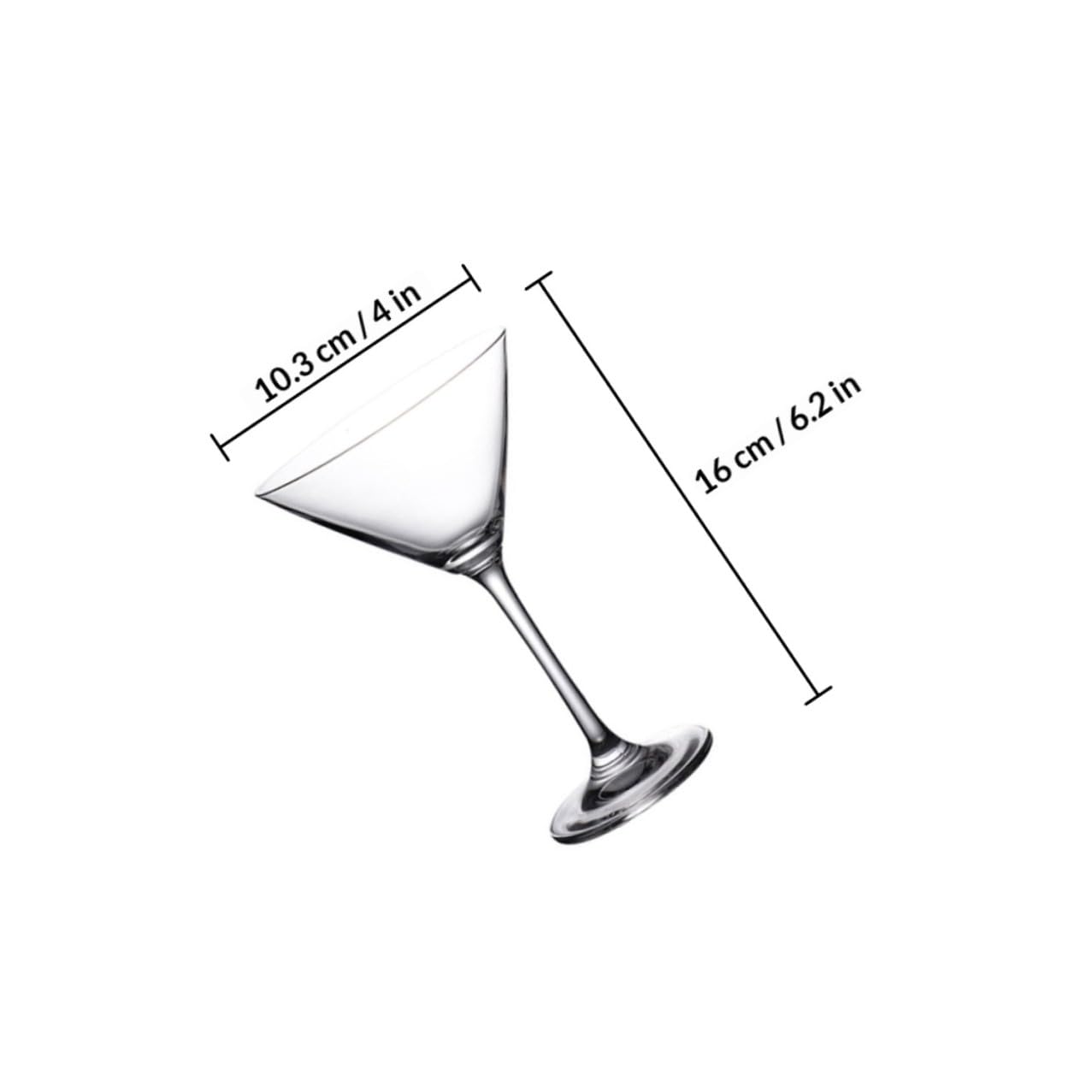 Kichvoe 2 Stück Bicchieri da Cocktail Martini in Vetro Trasparente | Calici da Bere Gambe Lunghe, Coppette per Bar e Bevande Rosse, Adatti per Serate e Degustazioni