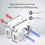 ALSEYE W700 Pro CPU Cooler Dual-Tower 290W TDP PWM 7 Heat Pipes Copper Bottom Air Cooler ARGB Voice-Activated Synchronized Rhythm Light Cover Koala Fans LGA1700/1200/2011/2066 AM5/AM4 (White) - Image 4