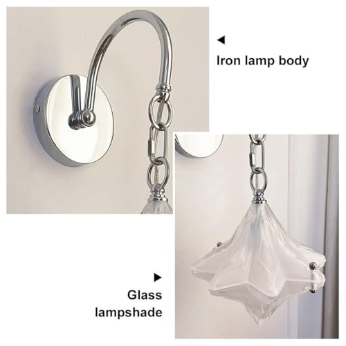 Lámpara de estrella para dormitorio y estudio con diseño de cristal de cobre colgante 4
