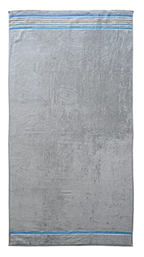 36 X 70 Hampton Beach Towel 4 Pack Resort & Hotel Pool,Spa Style 100% Cotton Solid Colors With Accented Striped Border (Gray-Mint-Turquoise-Pink) (Assorted, 4) #TOP3