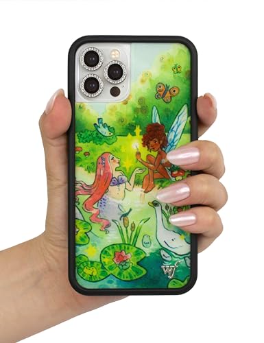 Image of Wildflower Cases - Compatible with iPhone 16 | Protective Black Bumper, 4ft Drop Certified, Women Owned Small Business | Green Forest Aesthetic | Taylor Giavasis Collab - Fairies and Mermaids