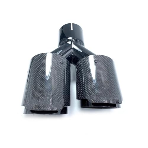 Tubo de escape premium universal en negro brillante y cola de fibra de carbono para coche