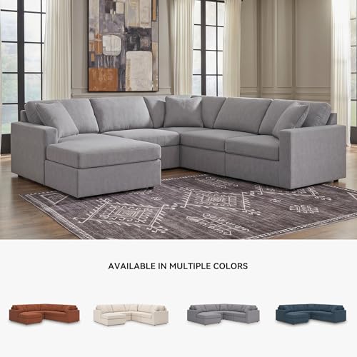 Image of Signature Design by Ashley Modular Sectional with Chaise, Granite Gray
