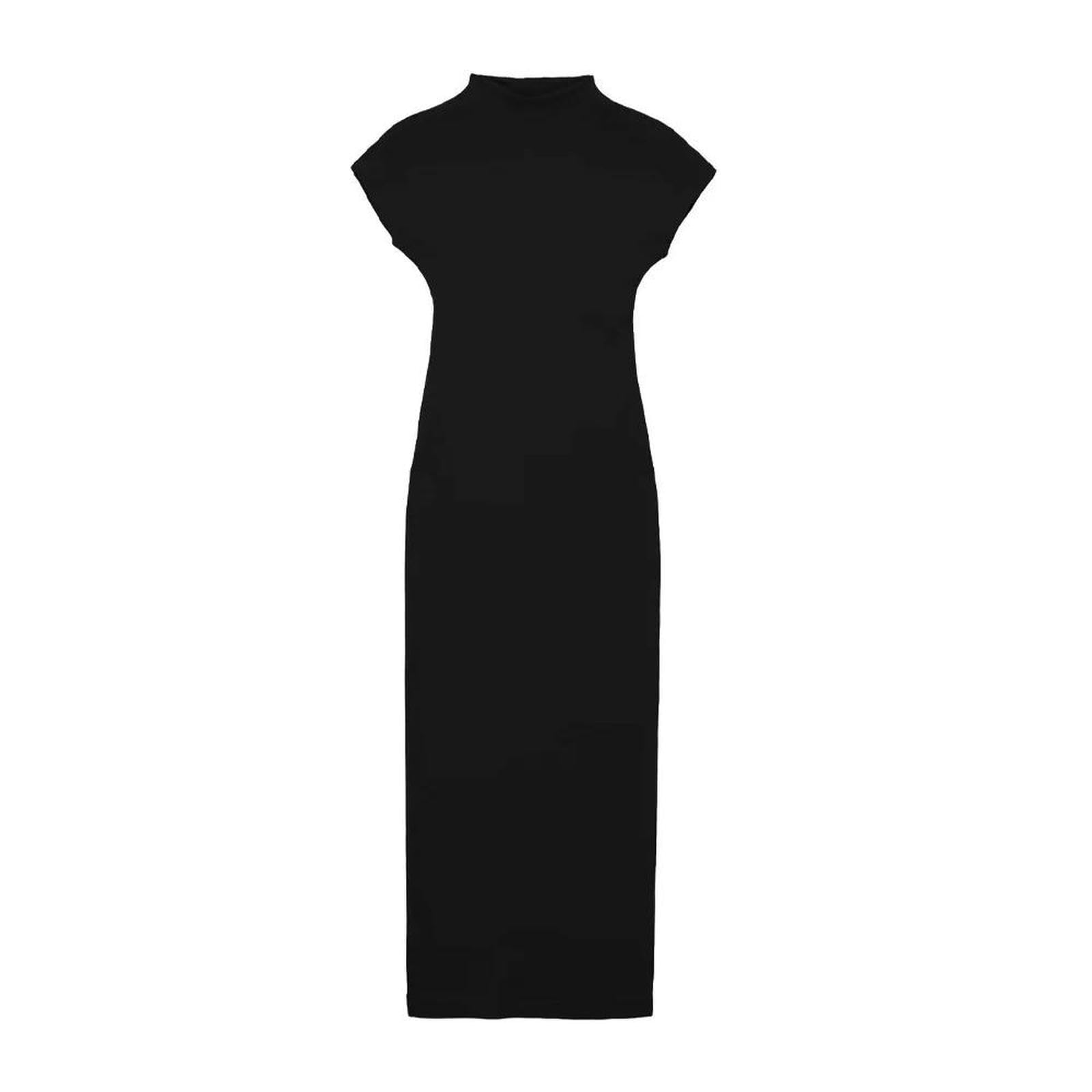 Damskie sukienki Moda Fitted Knit Midi Dress Vintage O Neck Short Sleeve Female