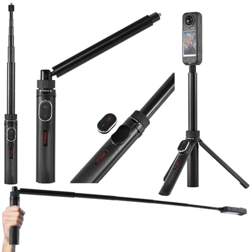 Insta360 X5/X4 Air/X4/X3/Osmo 360 �Ή� �o���b�g�^�C����]�n���h ���B��_��Bluetooth�����R���t�� 75° / 90° 2�i�K�̉�]�p�x�������\ ��̌^�݌v�ɂ��A�ʓ|�ȕ����E�g�ݗ��č�Ƃ��s�v (�����R���t��)