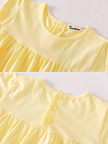 Image of Youwon Girls Dress Short Sleeve Solid Color Tunic A-Line Tiered Swing Dress 2-6 7-16