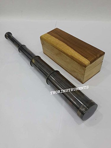 Handmade Two Ton Finish Telescope Pirate Spyglass W/Box Marine Scope Gift Rustic Vintage Home Decor Gifts