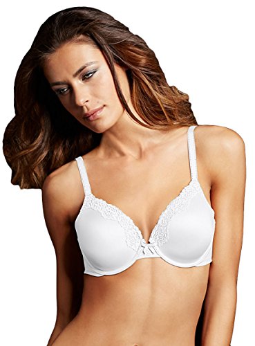 Maidenform women's comfort devotion embellished bra, white/stone,…