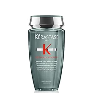 Kerastase Genesis Homme Bain De Force Shampoo For Men – Deep Cleansing & Hydrating, For Weakened Hair & Beard, 8.5 Fl Oz