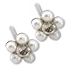 Ear Piercing Earrings 5mm White Simulated Pearl Daisy Flower Silver Studs Studex System 75 Hypoallergenic