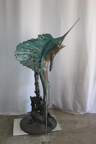 Estatua Grande de Pez Vela de Bronce para Exterior 55"x43"x78" miniatura 2