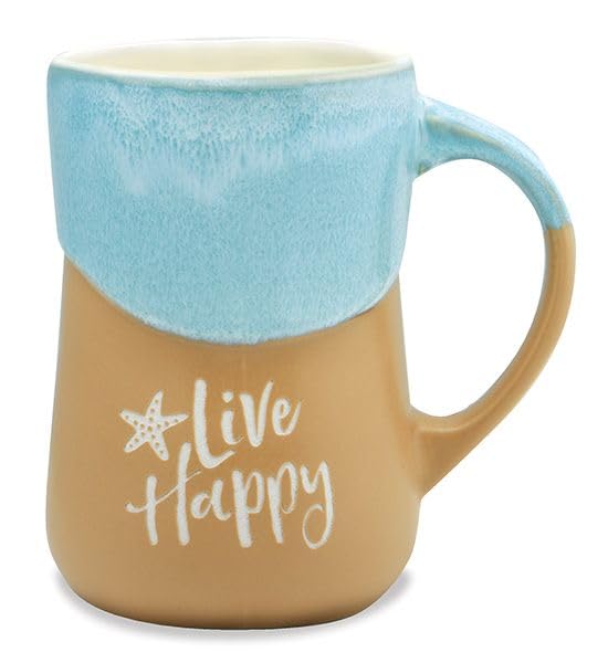 Cape Shore Wave Tea Mug - 16oz Turtle Design Stoneware Cup - Microwave & Dishwasher Safe Gift Mug - View #11