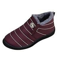 ladies wellies size 5.5Snow Boots Casual Wide Fit Orthopedic Winter Booties for Women Uk Fashion Waterproof Shoes without Laces Comfortable Soft Flat Sole Shoe women's Brick Red boots