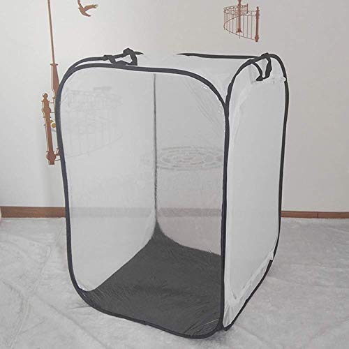 Insect Cage,S/M/L Polyester Gauze Folding Butterfly Cage Breeding Plant Portable Insect Cage Seedling Incubator,Large Zipper Opening Fine Mesh Stops Predator