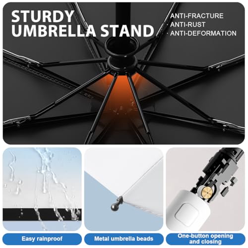 Image of PALAY Mini Sun Umbrella UPF 50+ Sun Protective Sun Umbrella with Black Liner 6 Strong Ribs Design Fashion Outdoor Folding Umbrella Travel