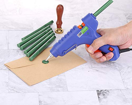 Yoption 15 Pieces Glue Gun Sealing Wax Sticks for Wax Seal Stamp, Great for Wedding Invitations, Cards, Envelopes (Metallic Green)
