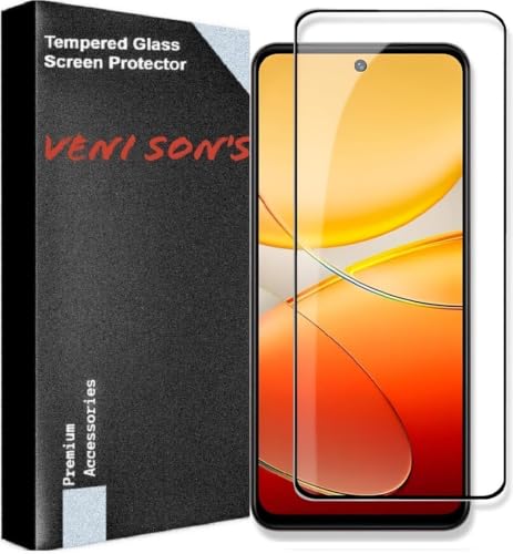 Image of VENI SON'S Scratch And Tear Resistant, Crystal Clear Edge to Edge Tempered Glass Screen Protector Guard Compatible With Vivo Y31 5G