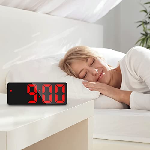 Ankilo Digital Alarm Clock, Electronic Desktop Clock, Led Clock With Temperature Display, Adjustable Brightness, Voice Control, 12/24H Display Small Clock For Home(No Battery＆Adapter) #TOP6