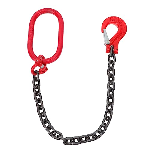 VILLFUL Lifting Sling Lifting Chains with Hooks Leg with Grab Hook Single Leg Lifting Chain Cant Hook Adjustable Lifting Heavy Duty Lifting Single Leg with Grab Chain Sling Manganese Steel