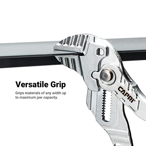 Capri Tools Chave de alicate de 18 cm, garras paralelas lisas com alça antiderrapante e macia