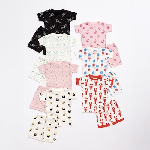 Image of monica + andy unisex-baby Organic Two-piece Shorty Pajama Set