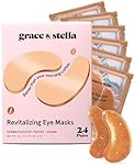 grace and stella Eye Patches with Caffeine - Under Eye Patches for Puffy Eyes - Revitalizing Under Eye Mask - Eye Pads with Niacinamide & Hyaluronic Acid - Vegan Eye Mask Skincare, 24 Pairs