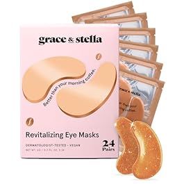 grace & stella Caffeine Under Eye Patches – Awakening Eye Patches for Puffy Eyes and Dark Circles – Under Eye Mask Patches with Niacinamide & Hyaluronic Acid – Vegan, Cruelty-Free (Bronze, 24 Pairs)