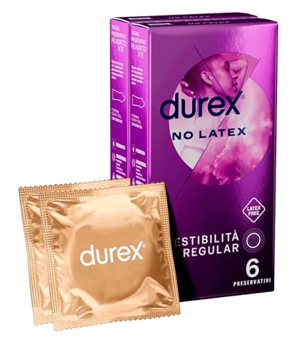 Durex No Latex - 2 cajas de 6 perfiles perfeccionables de poliisopreno con forma Easy-On