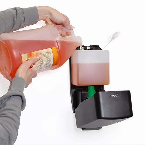San Jamar Timeless Manual Foam Soap Dispenser, Black, Universal Bulk Soap Compatible, Wall Mount, with Viewing Window by San Jamar - Image 2