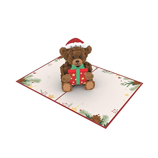papercrush® Pop-Up Karte Weihnachten Teddybär - Süße 3D Weihnachtskarte mit Teddy für Frau, Freundin oder Mama… – Bild 4