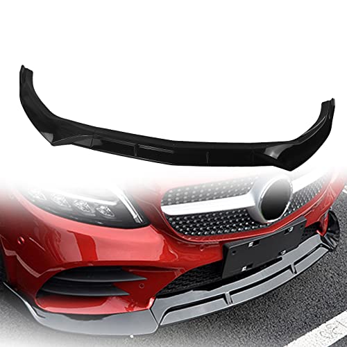 Lèvre de becquet pare-chocs avant voiture look sport noir brillant pour Classe C W205 19-20
