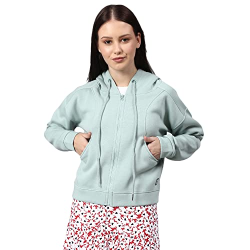 Image of Campus Sutra Women's Cotton High Neck Sweatshirt
