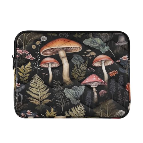 Funda para laptop 13-14 pulgadas negra Mushrooms impermeable miniatura 1