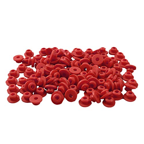 PassBeauty 100pcs Tattoo Machine Needles Rubber Nipples Grommets Nipples Pin Eye Pad Tattoo Supplies Accessories Red Color 100pcs CN -