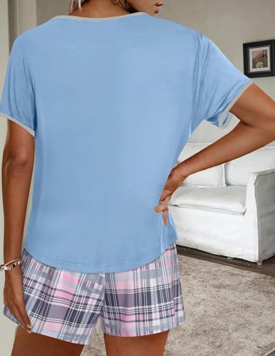 Image of Ekouaer Women Pajama Set Casual Short Set