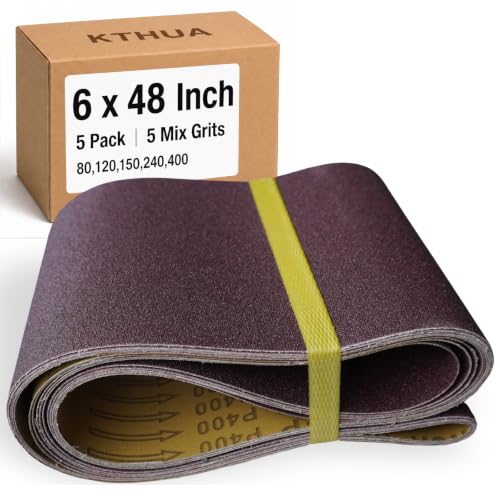KTHUA 6x48 Sanding Belts 5 Pack 1 Each of 80/120/150/240/400 Grits