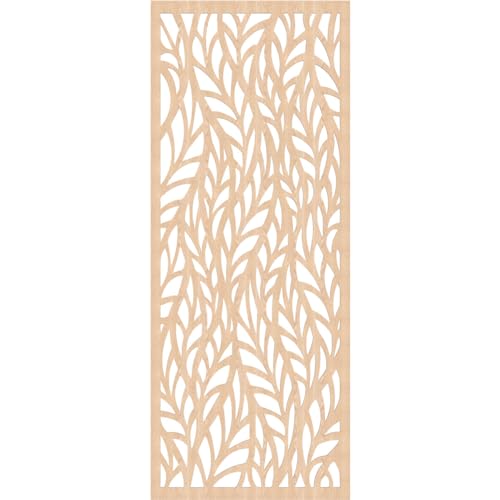 Image of 37 3 /8 inchW x 94 3 /8 inchH x 1 /4 inchT Ortonville Decorative Fretwork Wood Wall Panels, Red Oak