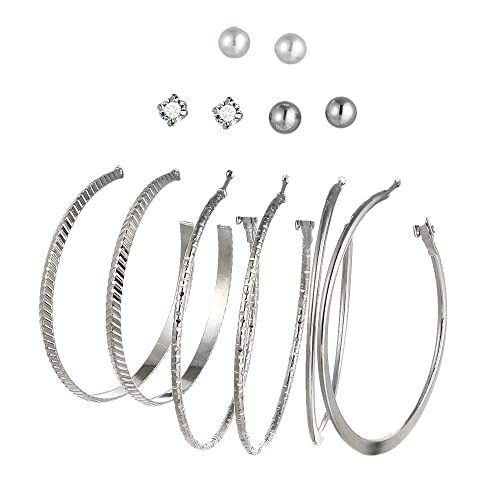 Image of Shining Diva Fashion Stylish Combo Design 6 Pairs Metal Earrings for Women and Girls (F12787er)