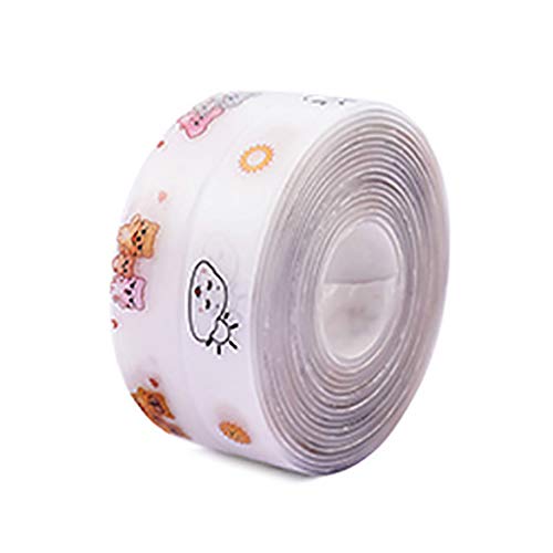Self Adhesive Sink Waterproof Tape Kitchen Bathroom Shower Toilet Sealant Caulk Strips Decorative Trim Strong Caulking Transparent Edge Protector for Basin Edge Bathtub Wall Sealing (B)