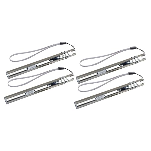 Lampe médicale led rechargeable USB pack de 4 stylos d'examen argentés avec cordon
