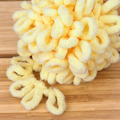 JubileeYarn Fun Finger Loops Yarn - Polyester Jumbo Weight Loop Yarn - 100g/Skein - Light Buttercream - 6 Skeins - Image 3