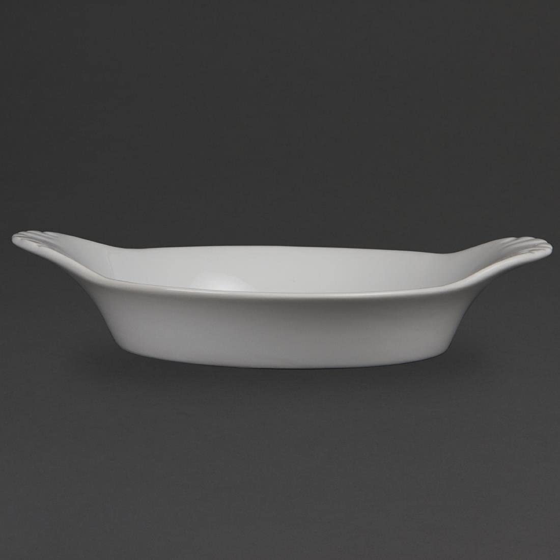 Olympia Whiteware Round Eared Dishes 220mm Porcelain Serving Plates 6pc