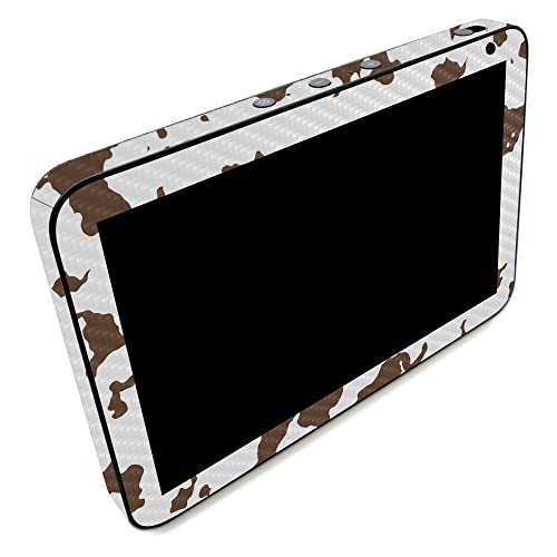 Image of MightySkins Carbon Fiber Skin Compatible with Amazon Echo Show 8 (Gen 2) - Brown Cow | Protective, Durable Textured Carbon Fiber Finish | Easy to Apply | Made in The USA