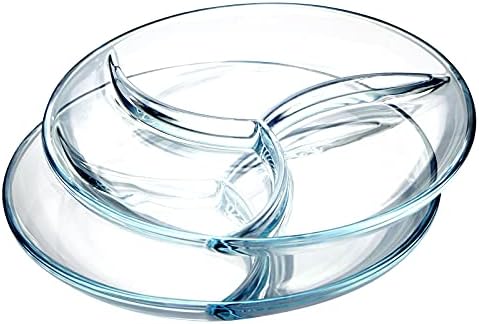 NUTRIUPS Durable Divided Plates 10inch, 2 Piece, Divided Dinner Plates Portion Control Plates for Adults, Bariatric Diet Microwave& Dishwasher Safe