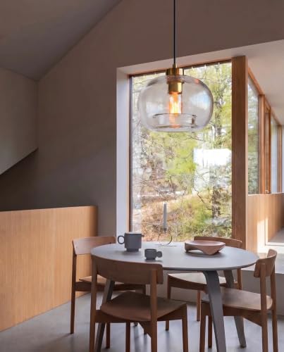 Image of CASAMOTION Pendant Light, Hand Blown Glass,Brass Gold