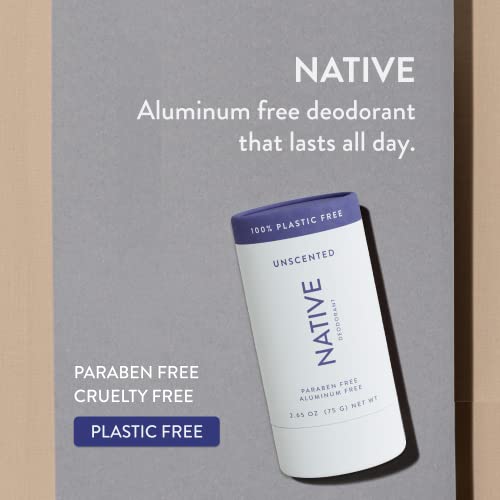 Native Plastic Free Deodorant | Natural Deodorant For Women And Men, Aluminum Free With Baking Soda, Probiotics, Coconut Oil And Shea Butter | Unscented #TOP1
