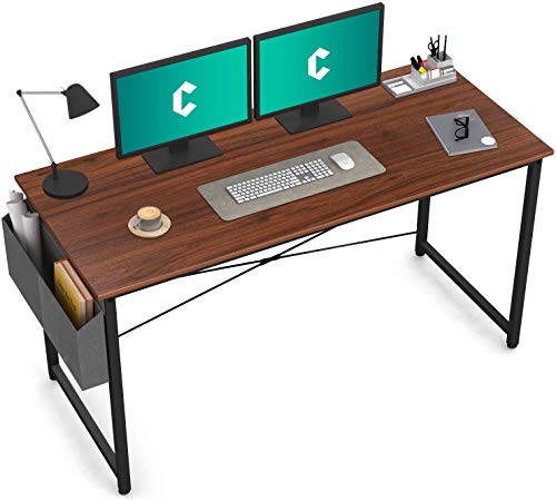 Image of Cubiker Computer Desk, Home Office Writing Study Desk, Modern Simple Style Laptop Table with Storage Bag (63 inch, Walnut)