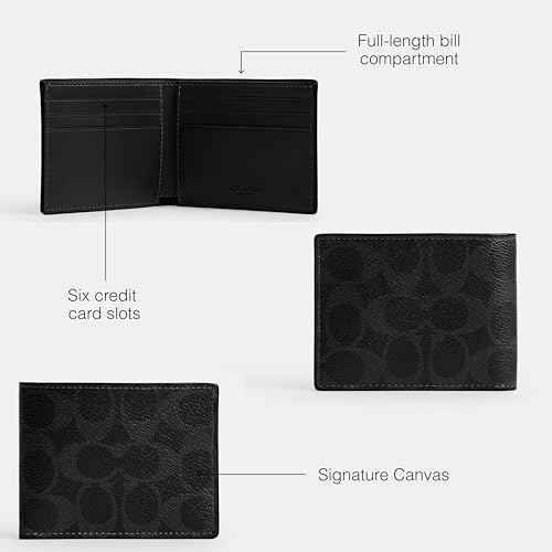 Coach Men's Slim Billfold Wallet in Signature Canvas, Black3