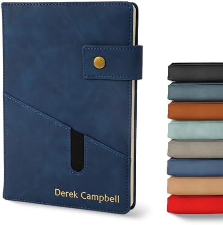 Promot Personalized Notebook - A5 Lined Leather Bound Journal for...
